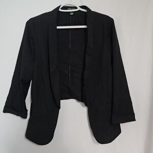 Wet Seal Black Cropped Blazer Women's M Y2K Officecore Minimalist Street Style